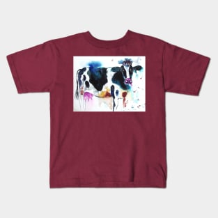 Beautiful Black and White Cow Kids T-Shirt